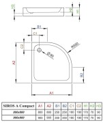 Brodzik półokrągły Radaway Siros A Compact 90x90x17x7