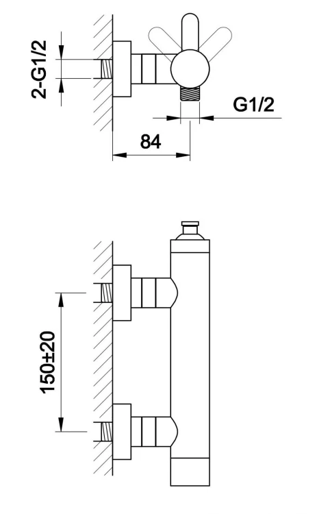 Bateria prysznicowa natynkowa KOHLMAN Boxine QW120B