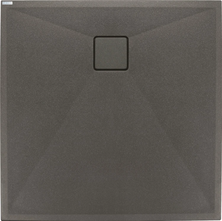 Brodzik granitowy kwadratowy 80x80 antracyt metalik Correo Deante
