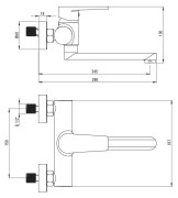 Bateria umywalkowa ścienna Tubo Deante chrom BUT050M