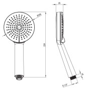 Słuchawka prysznicowa 5-funkcyjna start-stop Round Deante chrom