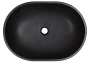 Umywalka kamienna nablatowa Pinatubo AD naturalnie czarny granit