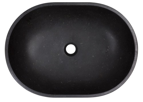 Umywalka kamienna nablatowa Pinatubo AD naturalnie czarny granit