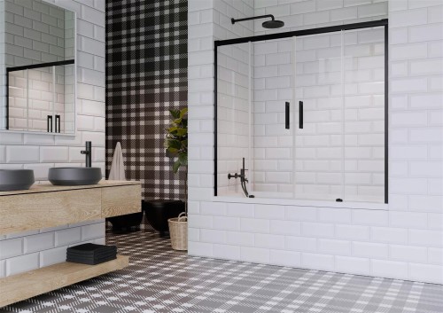 Zabudowa nawannowa Radaway Idea Black PN DWD 180x150,5 przejrzysta