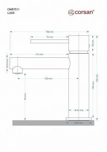 Bateria umywalkowa corsan cmb7511bl lugo czarna