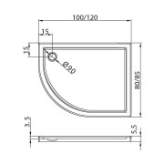 Brodzik asymetryczny New Trendy Maxima Ultra 100x80x5,5 prawy