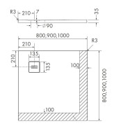 Brodzik kwadratowy PROTOS CASHMERE STONE 80x80 Schedpol Schedline, kaszmir
