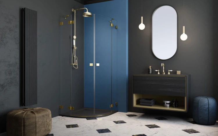 Kabina Radaway Essenza Pro Gold PDD 100x80x200 szkło przejrzyste