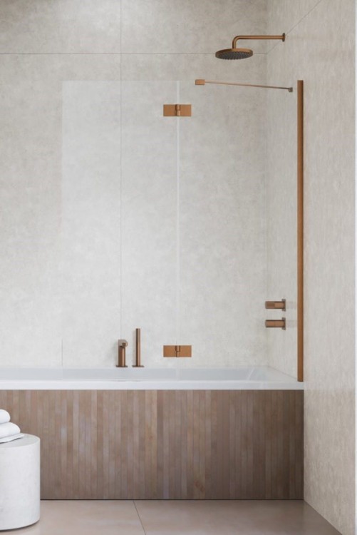 Parawan nawannowy Radaway Essenza Brushed Copper PND II prawy