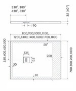 Brodzik prostokątny PROTOS CASHMERE STONE 70x90 Schedpol Schedline, kaszmir
