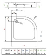 Brodzik półokrągły Radaway Laros A Compact 85x85x17x5,5