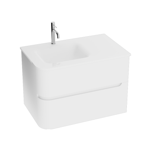 Szafka wisząca z umywalką szklaną Atlanta White 800 Lavita