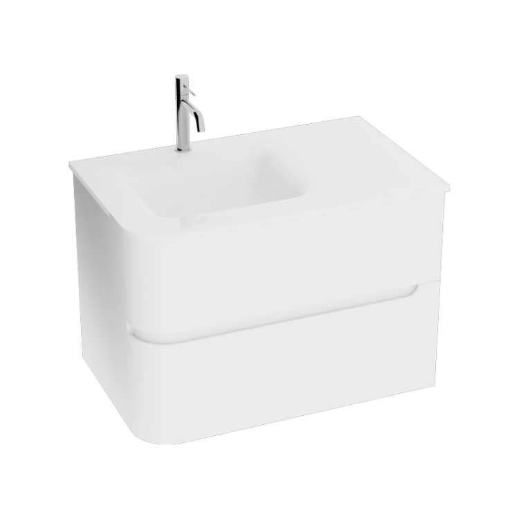 Szafka wisząca z umywalką szklaną Atlanta White 800 Lavita