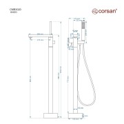 Bateria wannowa wolnostojąca corsan cmb3020bl