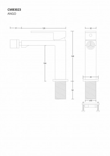 Bateria bidetowa corsan cmb3023ch chromowana