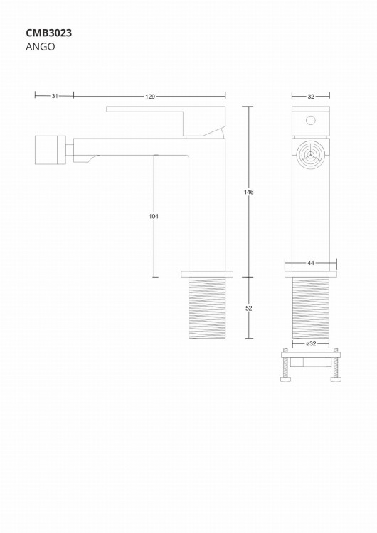 Bateria bidetowa corsan cmb3023ch chromowana