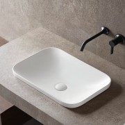 Umywalka wpuszczana w blat intero 600x370x145 mm z korkiem białym