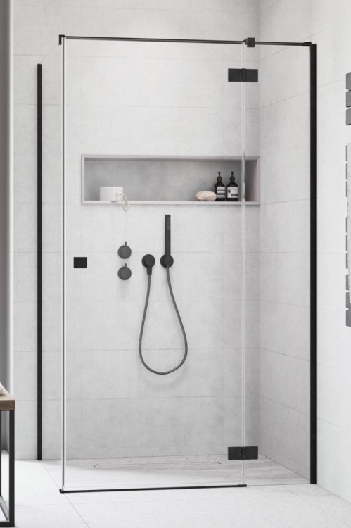 Kabina Radaway Essenza Black KDJ 100x80x200 prawa, szkło przejrzyste