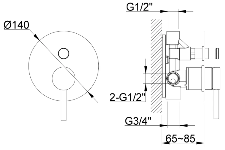 Zestaw prysznicowy podtynkowy czarny Axel Black KOHLMAN QW210ABR30