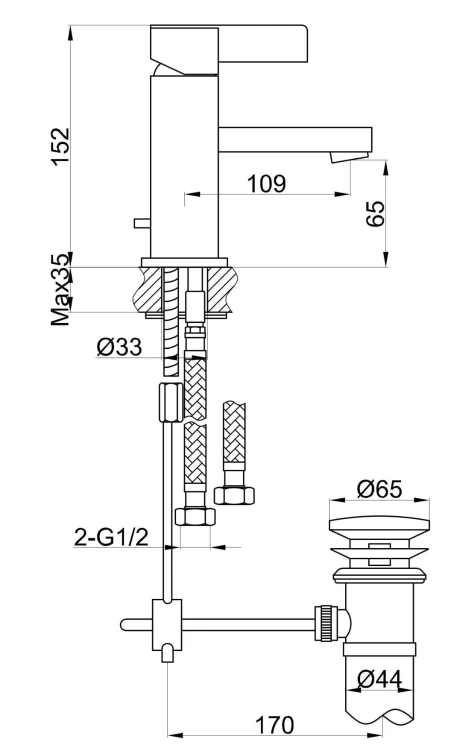 Bateria umywalkowa stojąca KOHLMAN Dexame QB100D
