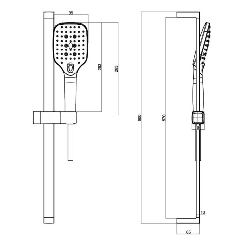 Zestaw prysznicowy z drążkiem Cetus Chrome Lavita