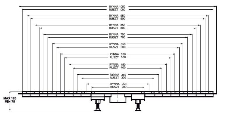 Odpływ liniowy 90 cm Canalissima DoubleFace Bonomini