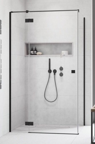 Kabina Radaway Essenza Black KDJ 90x90x200 lewa, szkło przejrzyste