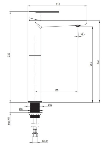 Bateria umywalkowa wysoka złota Alpinia Deante