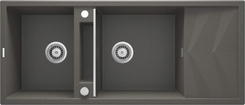 Zlewozmywak granitowy magnetyczny 2-komorowy z ociekaczem Magnetic Deante