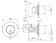 Bateria prysznicowa podtynkowa bez przełącznika natrysku