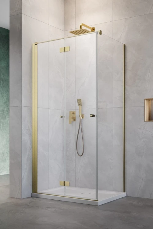 Kabina prysznicowa Radaway Nes Brushed Gold KDJ B lewa