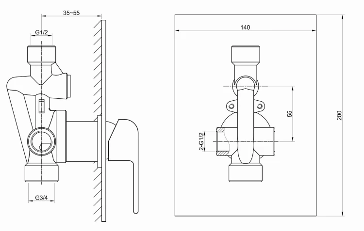Bateria prysznicowa podtynkowa Saxo KOHLMAN QW220S