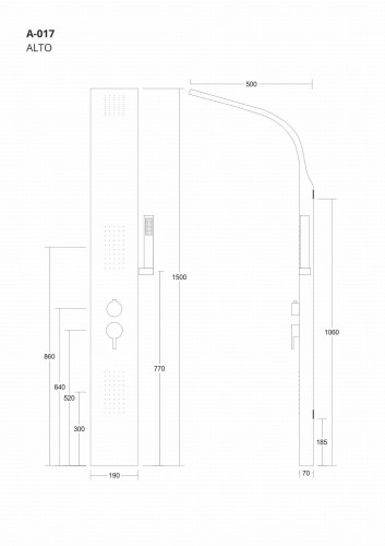 Corsan alto a017 biały led z czarnym wykończeniem