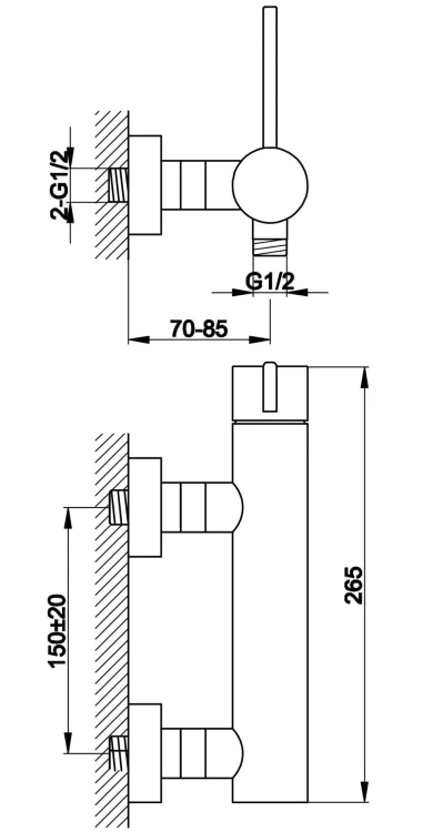 Bateria prysznicowa natynkowa KOHLMAN Dexame QW120D