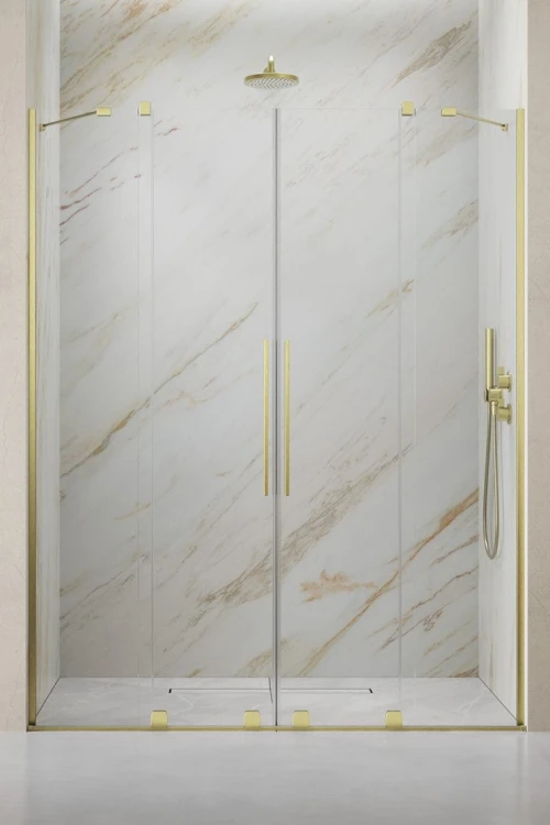 Drzwi prysznicowe Furo Brushed Gold DWD Radaway złote