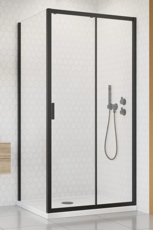 Kabina prysznicowa Radaway Alienta Black DWJ+S 100x90x190 przejrzysta