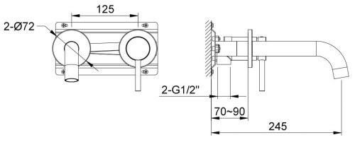 Bateria umywalkowa podtynkowa Axel KOHLMAN QW180A