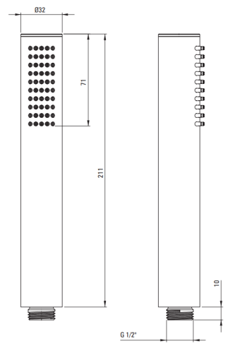 Słuchawka prysznicowa 1-funkcyjna brąz szczotkowany Silia Deante