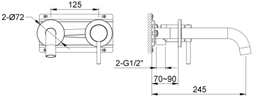 Bateria umywalkowa podtynkowa czarna Axel Black KOHLMAN QW180AB