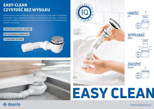 Syfon brodzikowy Easy Clean o odpływie 90 mm Deante