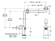 Półsyfon umywalkowy lub bidetowy oszczędzający miejsce Murales