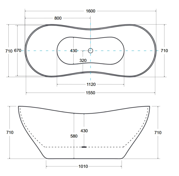 Wanna wolnostojąca Besco VIYA B&amp;W 160x70 + bateria Illusion I