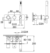 Bateria wannowa termostatyczna czarna Axel Black KOHLMAN QW265AB