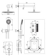 Zestaw prysznicowy podtynkowy z BOXem mieszaczowym Arnika nero czarny Deante