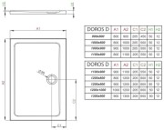 Brodzik prostokątny płytki Radaway Doros D 130x90 Stone kaszmirowy