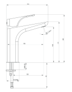 Deante Hiacynt Bianco Bateria umywalkowa stojąca z podwyższonym korpusem