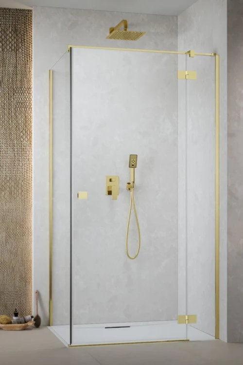 Kabina prysznicowa Radaway Essenza 8 Gold KDJ prawa przejrzysta