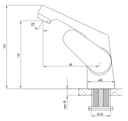 Bateria umywalkowa z boczną dźwignią chrom Lemon Deante