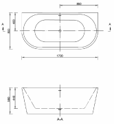 Wanna wolnostojąca EMPORIA EMILIA 170x80x58 cm