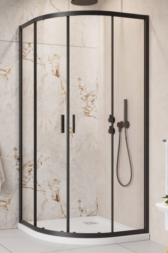 Kabina prysznicowa Radaway Alienta Black E 80x100x190 przejrzysta